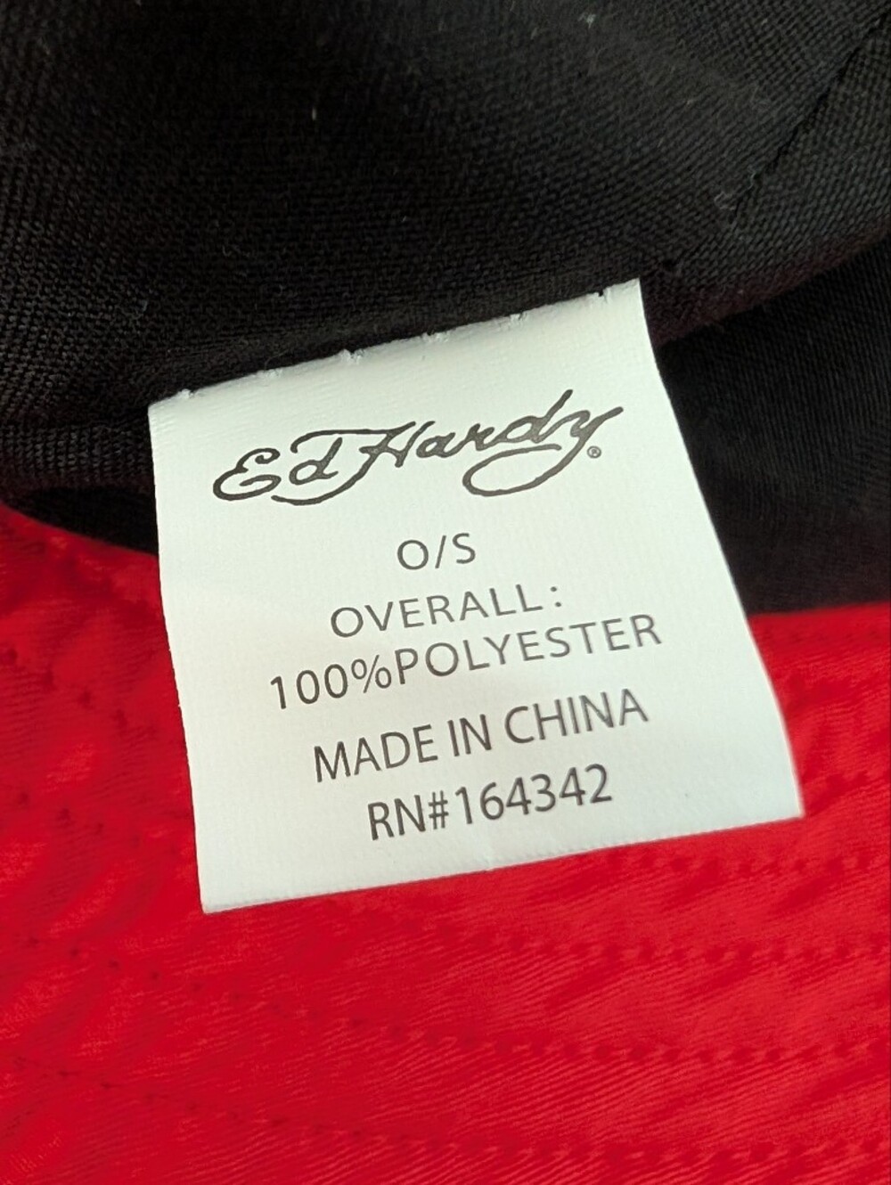 NWT Ed Hardy Red Bucket Hat with Embroidered Patches Unisex Sz O/S - Picture 5 of 6